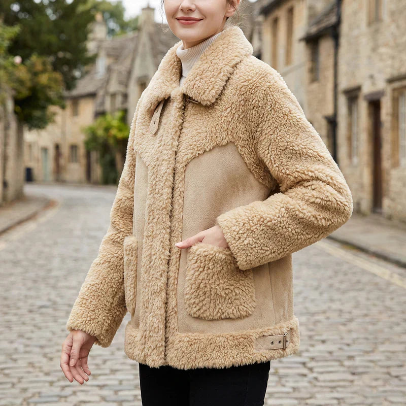 Alisiya | Meleg Gyapjúkeverék Sherpa Kabát