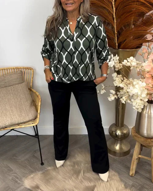 Noor | Grafikus Mintás Blúz