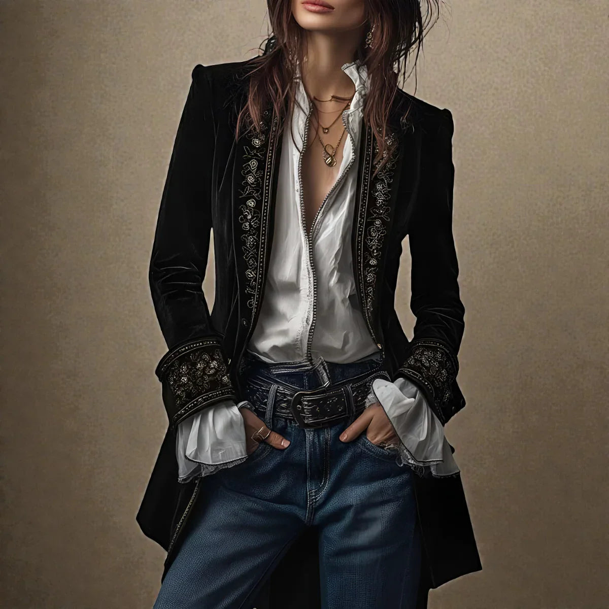 Erica | Elegáns bársony kabát