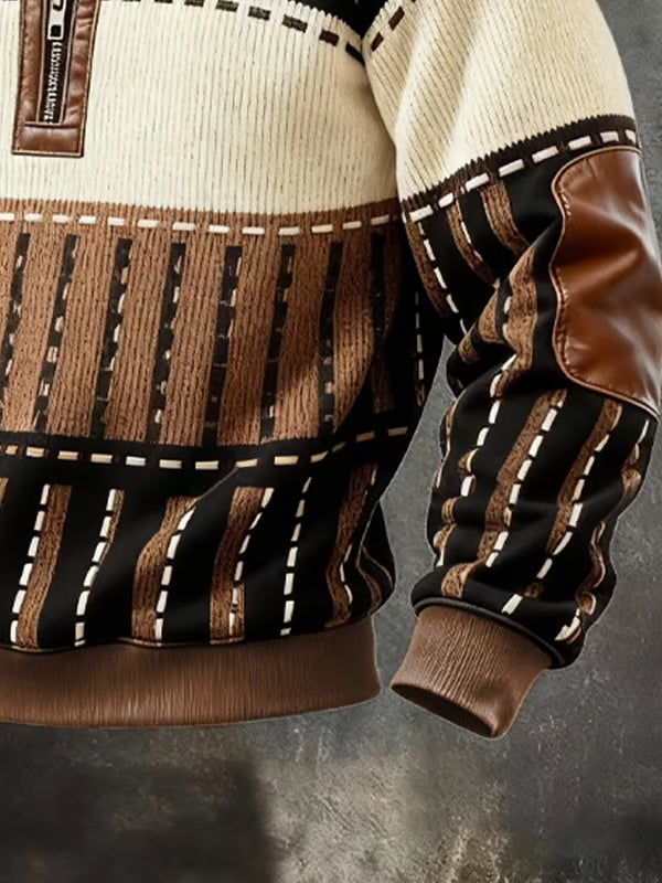 Shane | Lezser Retro Férfi Félcipzáras Pulóver