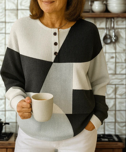 Léontine | Elegáns mintás női pulóver